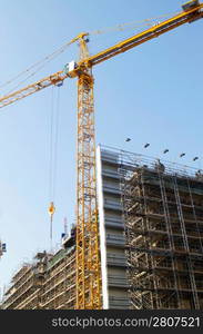 Construction crane on the site