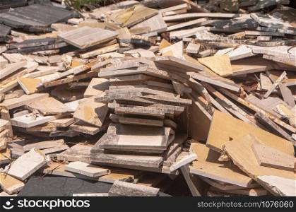 Construction debris or waste pile