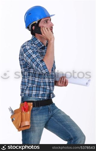 Construction foreman at work