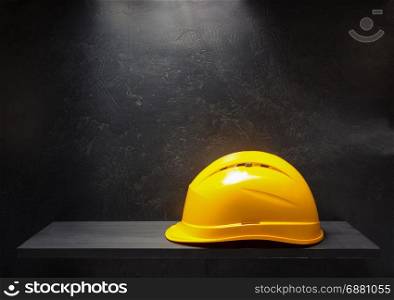construction helmet on black background