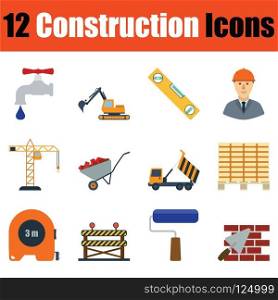 Construction icon set. Color  design. Vector illustration.