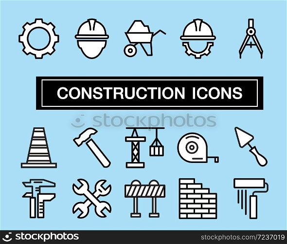 construction icons set, vector design.