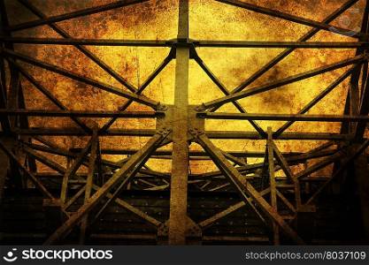 Construction joints on grunge background