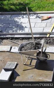 construction of a floor in a building site. floor building site