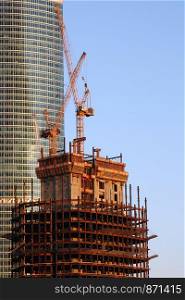Construction of modern building