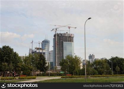 Construction of new tall buildings in Warsaw, Poland