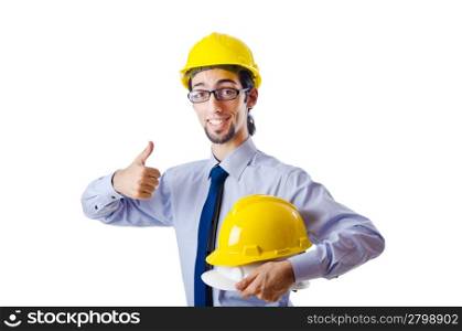 Construction safety concept with builder