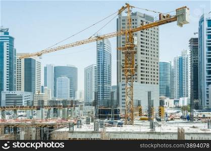 Construction Site of a skyscraper in Dubai