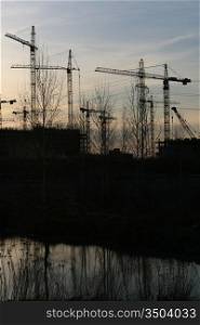 construction sunset industry background