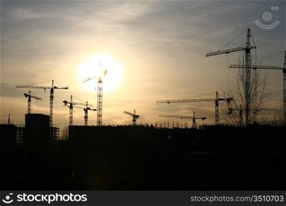 construction sunset industry background