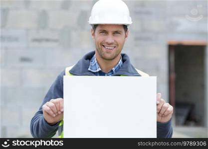 construction supervisor with blank sheet