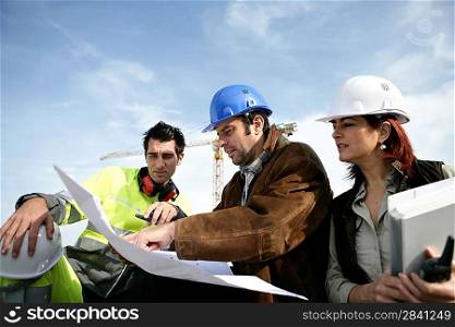 Construction team on site