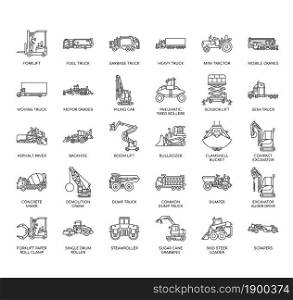 Construction Vehicle side view , Thin Line and Pixel Perfect Icons