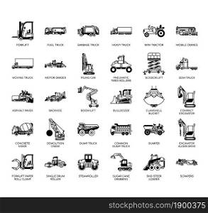 Construction Vehicle side view , Thin Line and Pixel Perfect Icons