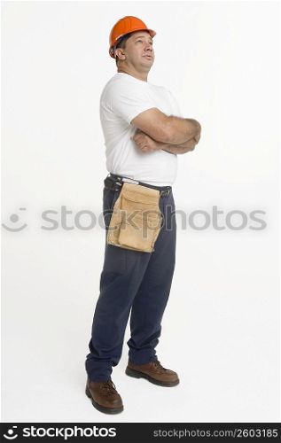 Construction worker, arms crossed