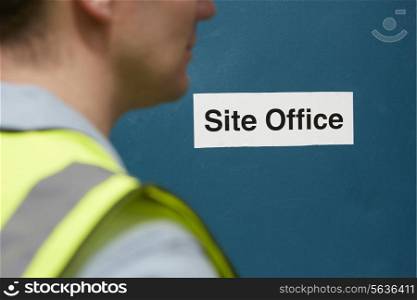 Construction Worker At Site Office