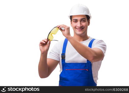 Construction worker isolated on white background