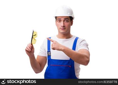 Construction worker isolated on white background