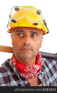 Construction worker, isolated over white background