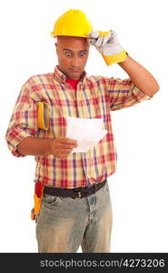 Construction worker, isolated over white background