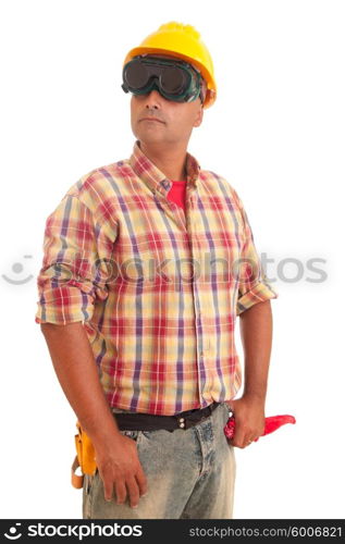 Construction worker, isolated over white background