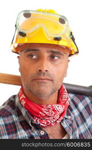 Construction worker, isolated over white background