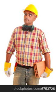 Construction worker, isolated over white background