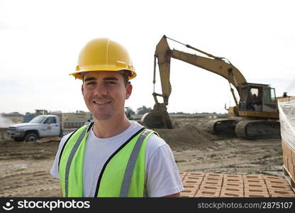 Construction worker on site, portrait