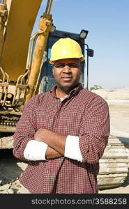 Construction worker on site, portrait