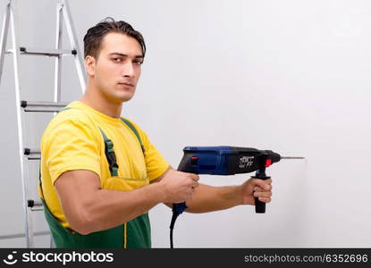 Construction worker working at the site