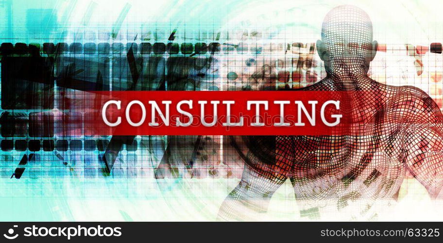 Consulting Sector with Industrial Tech Concept Art. Consulting Sector