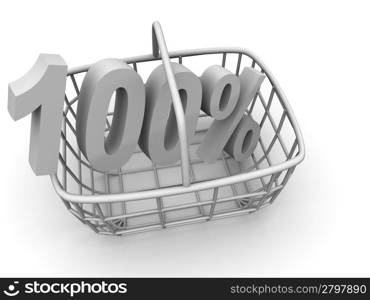 Consumer&acute;s basket with percent. 3d