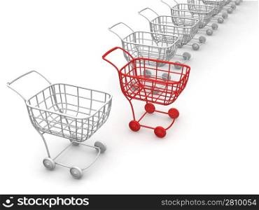 Consumer&acute;s baskets. 3d
