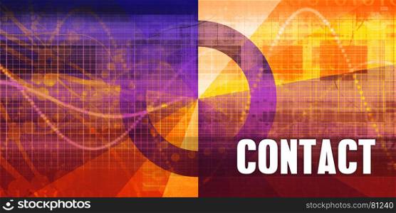 Contact Focus Concept on a Futuristic Abstract Background. Contact