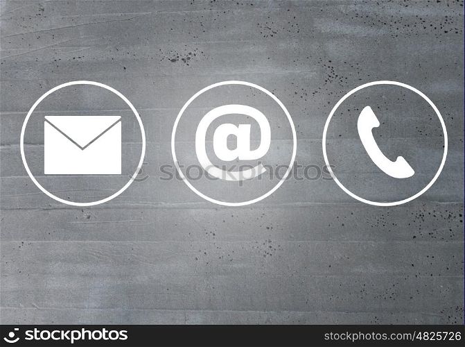 Contact icons email message phone concept. Contact icons email message phone concept.