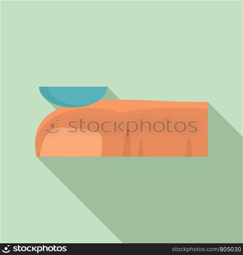 Contact lens on finger icon. Flat illustration of contact lens on finger vector icon for web design. Contact lens on finger icon, flat style