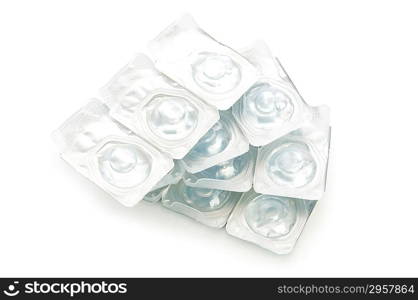 Contact lenses isolated on the white background