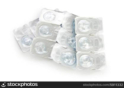 Contact lenses isolated on the white background