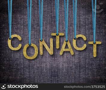 Contact Letters hanging strings with blue sackcloth background.. Contact
