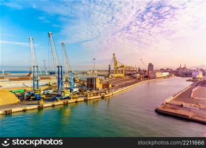 container,container ship in import export and business logistic, By crane, Trade Port, Shipping ,cargo to harbor.Aerial view,Water transport, International, Shell Marine, transportation logistic. Trade Port, Shipping, cargo to harbor