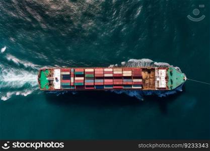 Container ship cargo. Import vessel. Generate Ai. Container ship cargo. Generate Ai