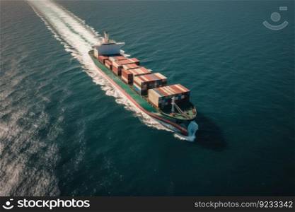 Container ship cargo sea. Ocean port. Generate Ai. Container ship cargo sea. Generate Ai