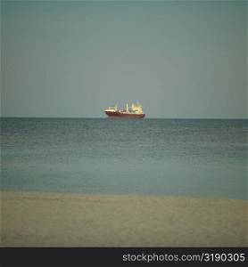 Container ship in the sea