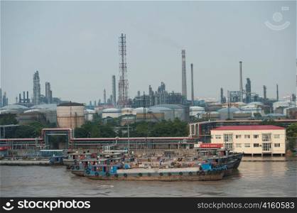 Container ships at a commercial dock, Yangtze River, Shanghai, China
