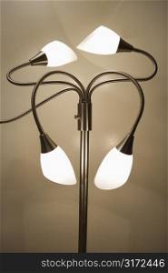 Contemporary lamp twisted in different directions.