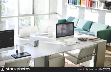 Contemporary Room Workplace Office Supplies Concept