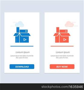 Content, Creative, Digital, Media, Publishing  Blue and Red Download and Buy Now web Widget Card Template