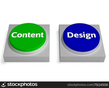 Content Design Buttons Showing Graphic Or Presentation