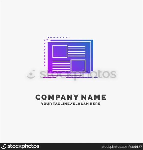 Content, design, frame, page, text Purple Business Logo Template. Place for Tagline.. Vector EPS10 Abstract Template background