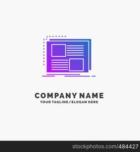 Content, design, frame, page, text Purple Business Logo Template. Place for Tagline.. Vector EPS10 Abstract Template background